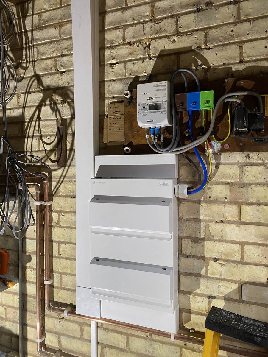 Consumer unit mounted and wired