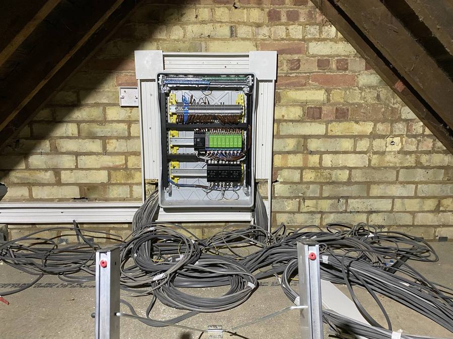 Automation rack early wiring stage