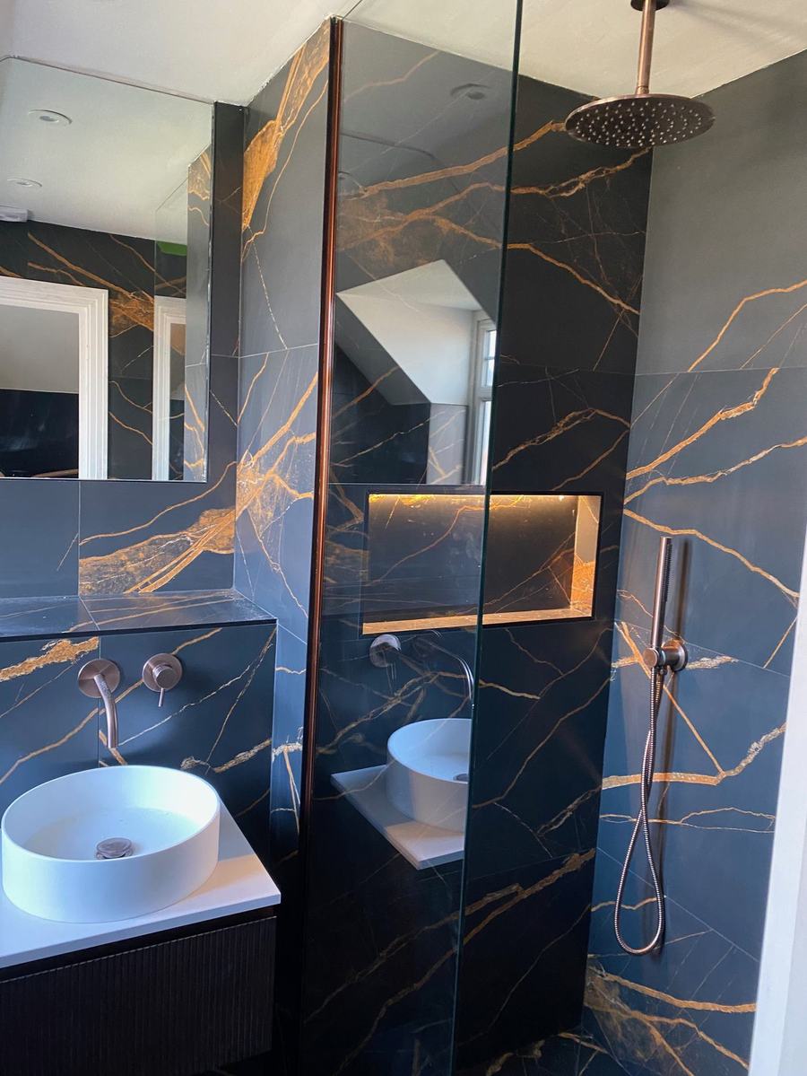 Bathroom lighting installation, finished